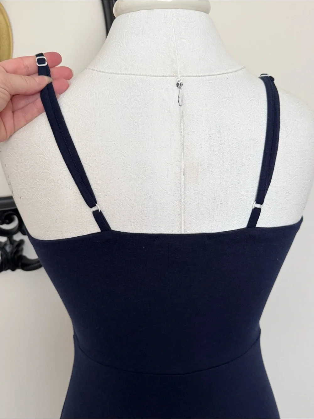 Berydress Classic Navy Button-Front Spaghetti Strap Dress